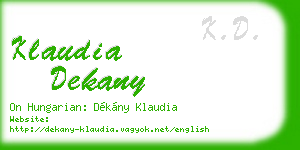 klaudia dekany business card