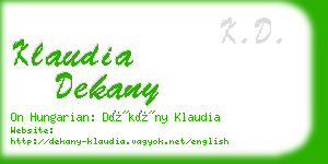 klaudia dekany business card